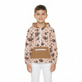 Long sleeves plaid football stars kids boys zip hoodie