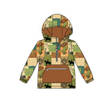 Wild west bull skull long sleeves western boys zip hoodie