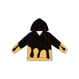 Long sleeves black ice cream sprinkle kids hoodie