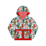 Happy Holly days gingerbread kids Christmas hooded jacket