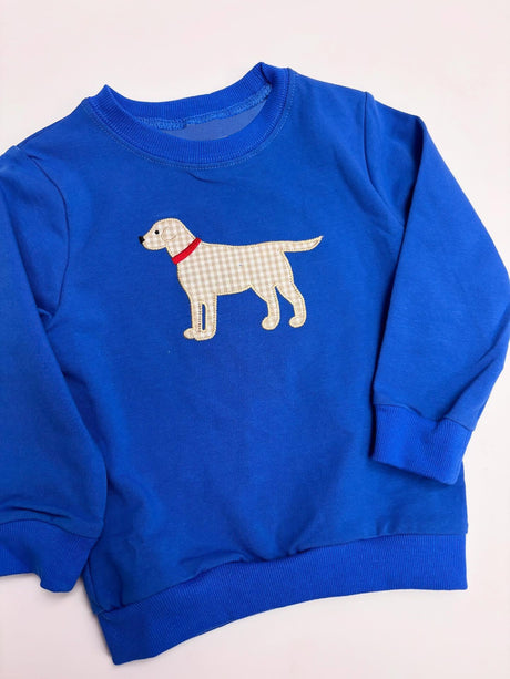 Blue long sleeves plaid dog baby boy fall shirt