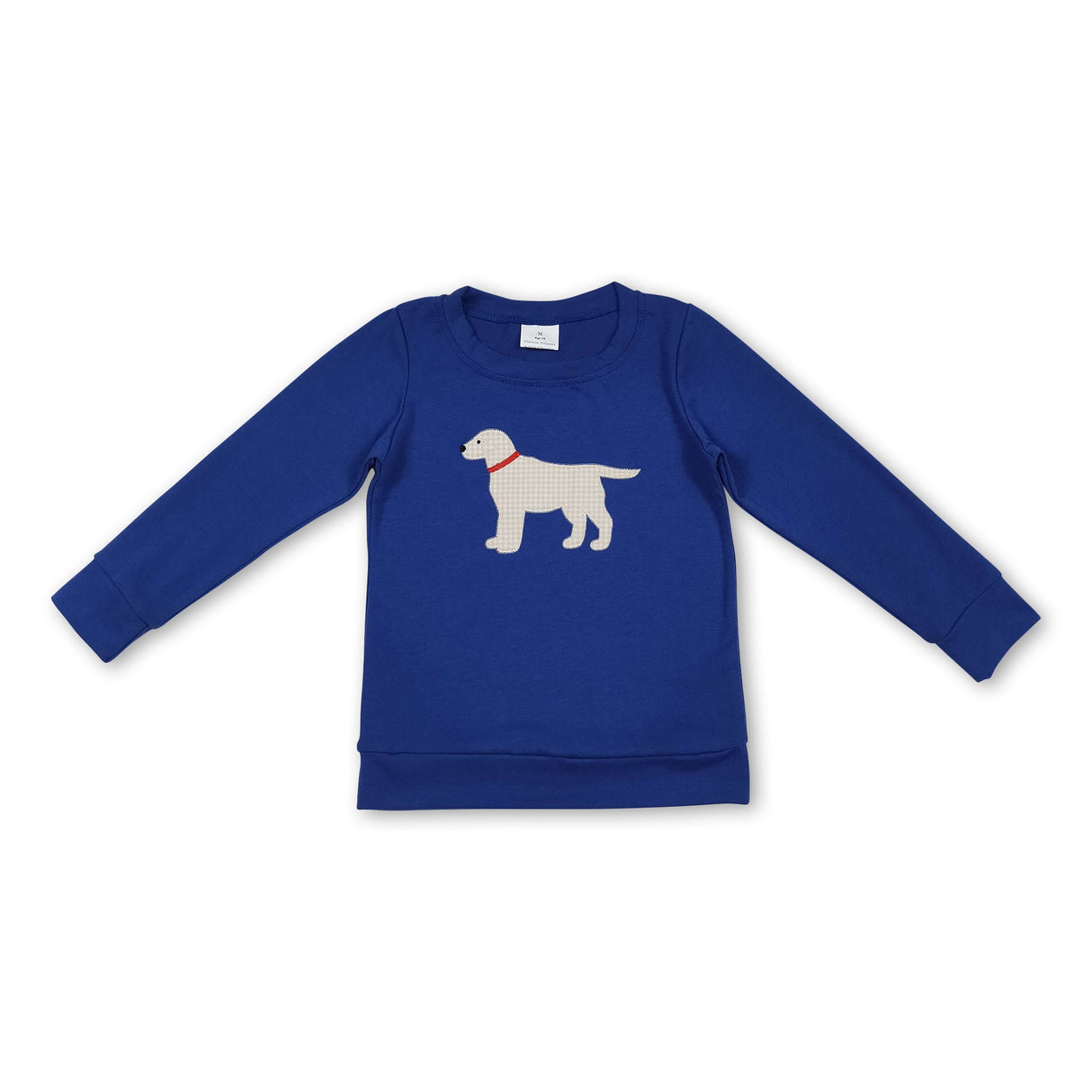 Blue long sleeves plaid dog baby boy fall shirt