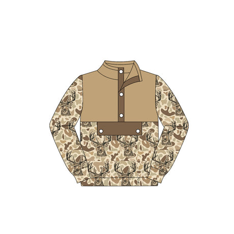 Long sleeves deer camo hunting kids boys hoodie