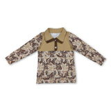 Long sleeves deer camo hunting kids boys hoodie