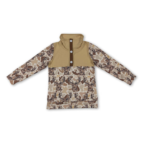 Long sleeves deer camo hunting kids boys hoodie