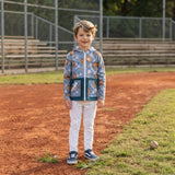 Long sleeves baseball pockets hooded kids jacket