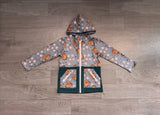 Long sleeves baseball pockets hooded kids jacket