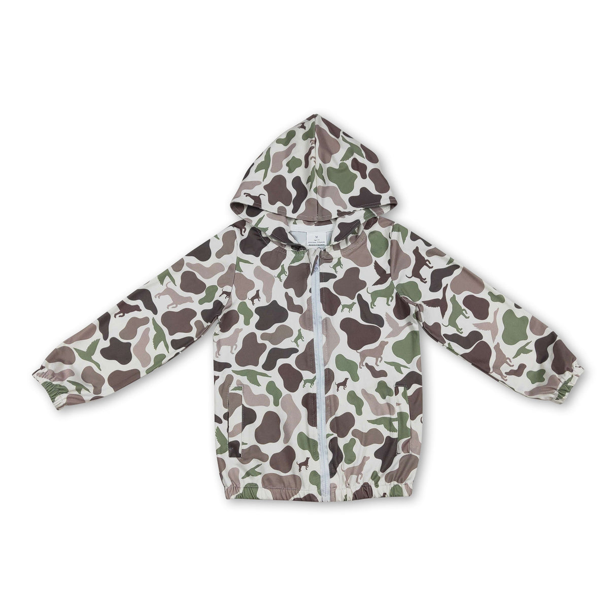 Long sleeves camo hunting dog duck kids boys hooded jacket