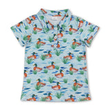 Short sleeves blue duck kids boys polo shirt
