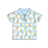 blue plaid easter carrot kids boys set