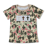 camo cross kids boys summer short top