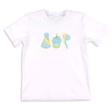 birthday cake print long sleeves kids boys top