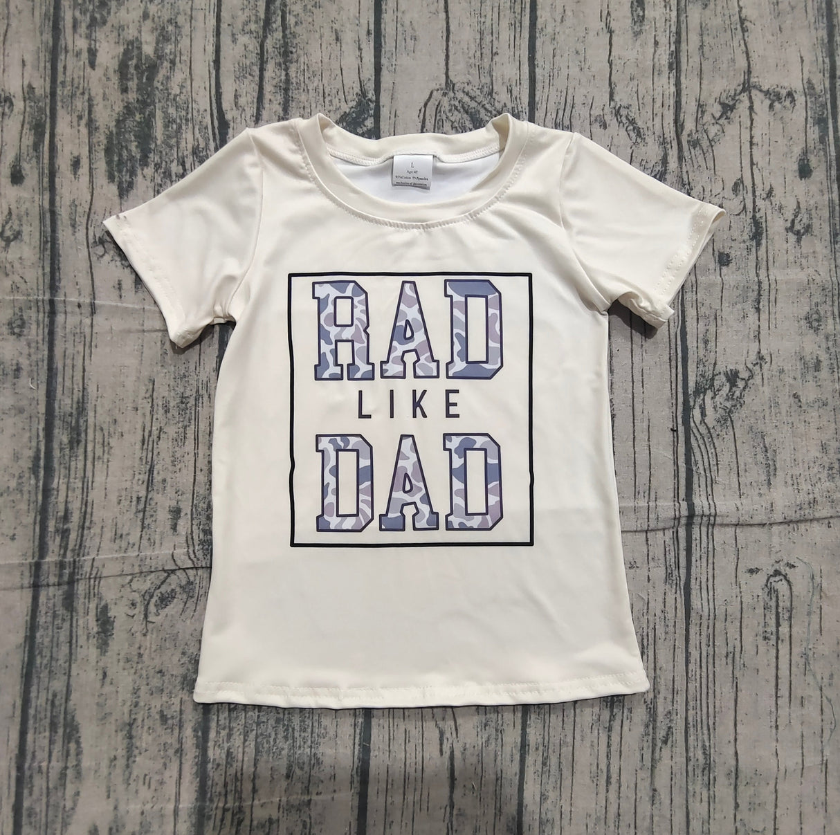 Short sleeves camo rad like dad kids boys T-shirt