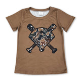 Short sleeves golf light brown camo kids boys T-shirt
