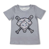 Short sleeves golf grey camo kids boys T-shirt