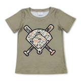 Short sleeves golf green camo kids boys T-shirt