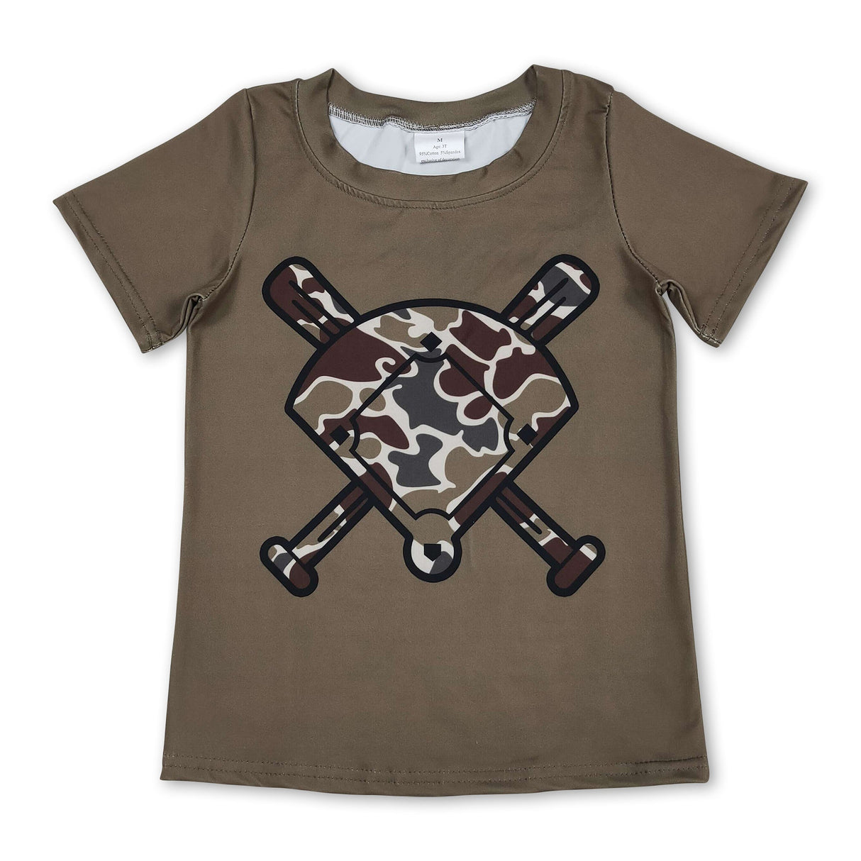 Short sleeves golf brown camo kids boys T-shirt