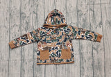 Brown camo pockets kids boys hooded jackets