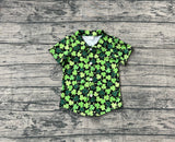 Green clover boys St Patrick's day button down shirt
