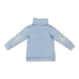Light blue long sleeves plaid golf kids boys pullover