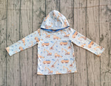 Long sleeves blue heart constructions boys Valentine's hoodie
