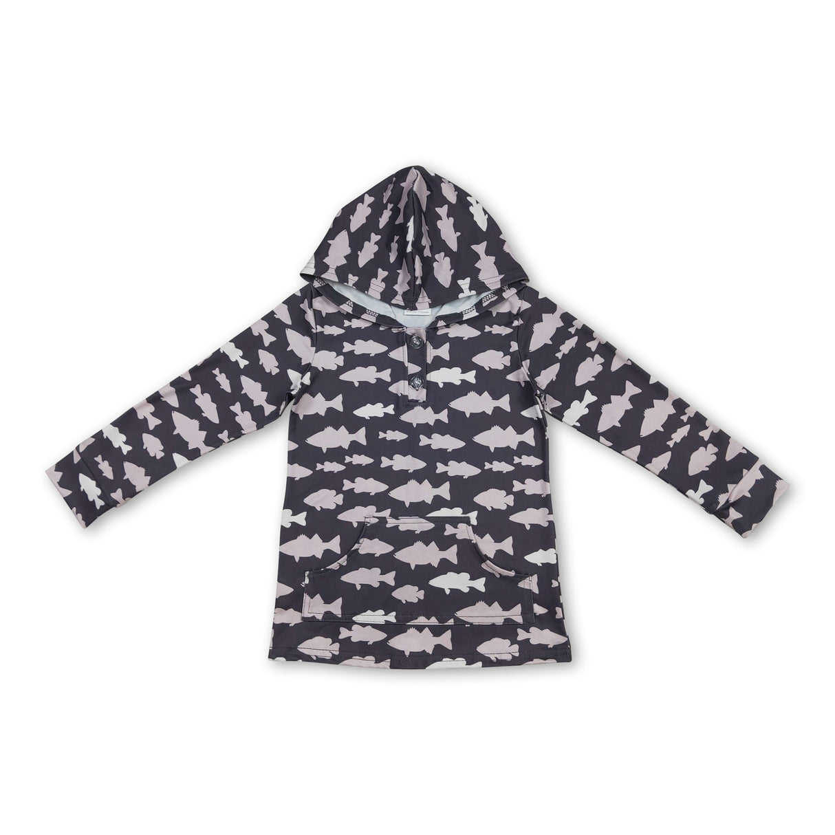 Long sleeves fish pocket baby kids hoodie