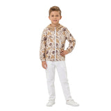 Long sleeves camo football pocket kids boys hooded jacket