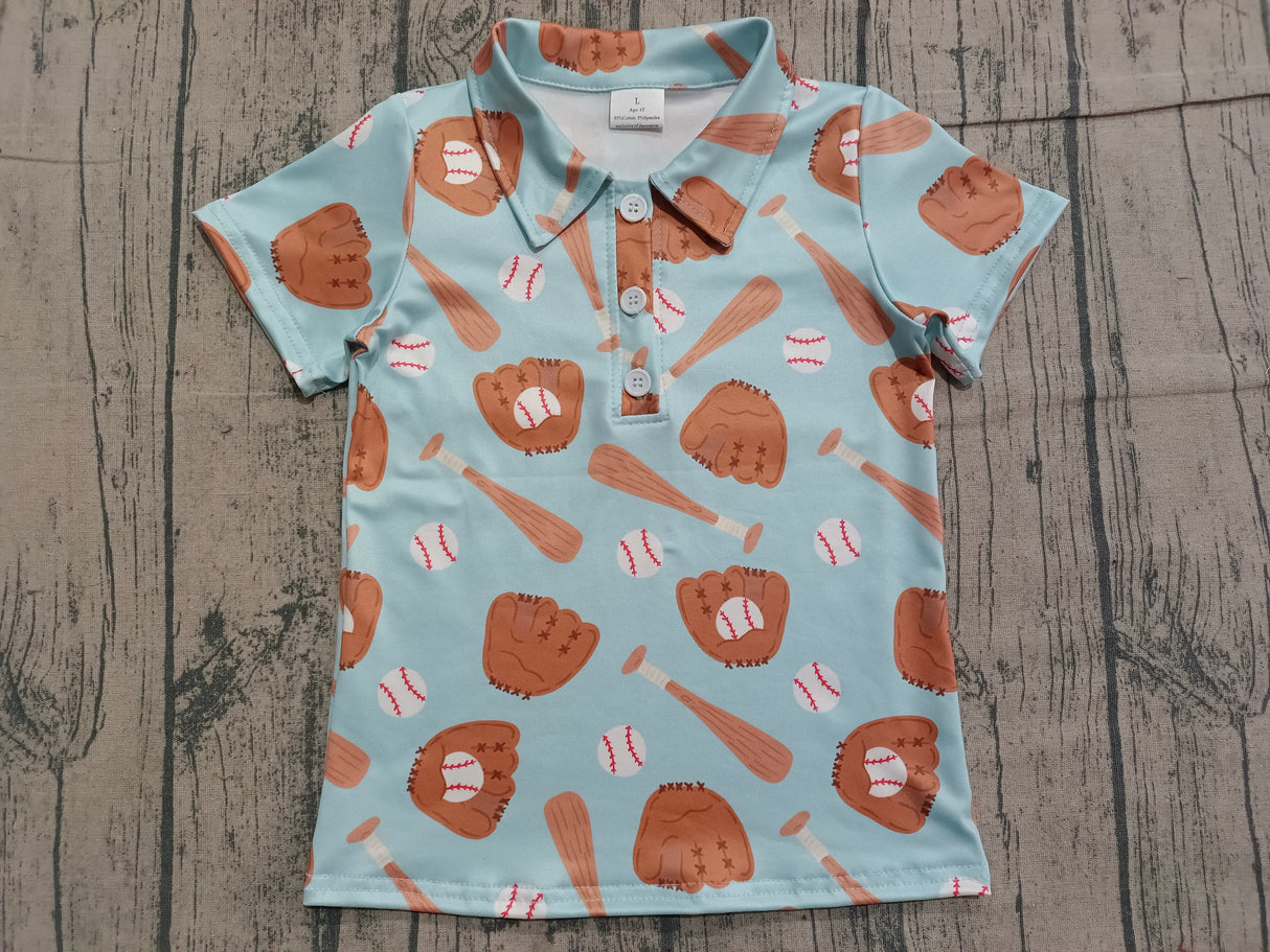 Short sleeves baseball kids boys polo shirt