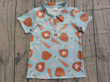 Short sleeves baseball kids boys polo shirt