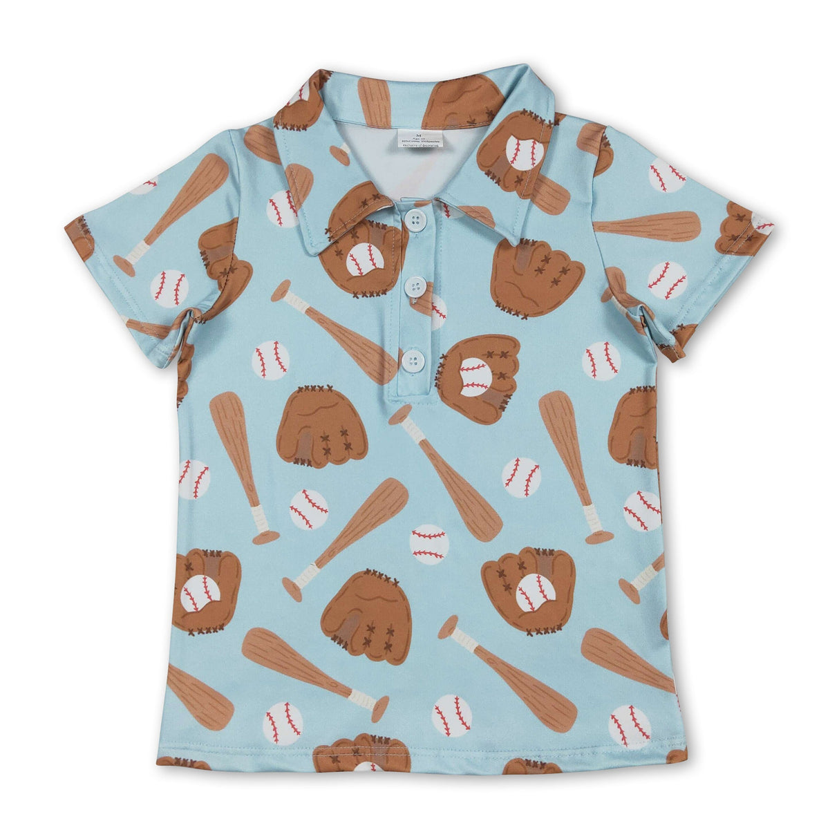 Short sleeves baseball kids boys polo shirt