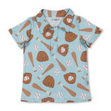 Short sleeves baseball kids boys polo shirt
