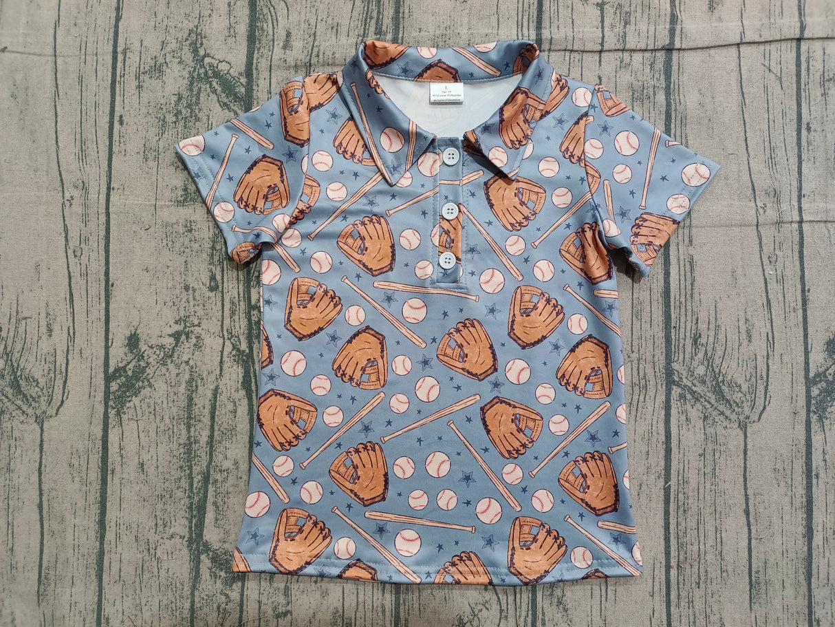 Short sleeves stars baseball kids boys polo shirt