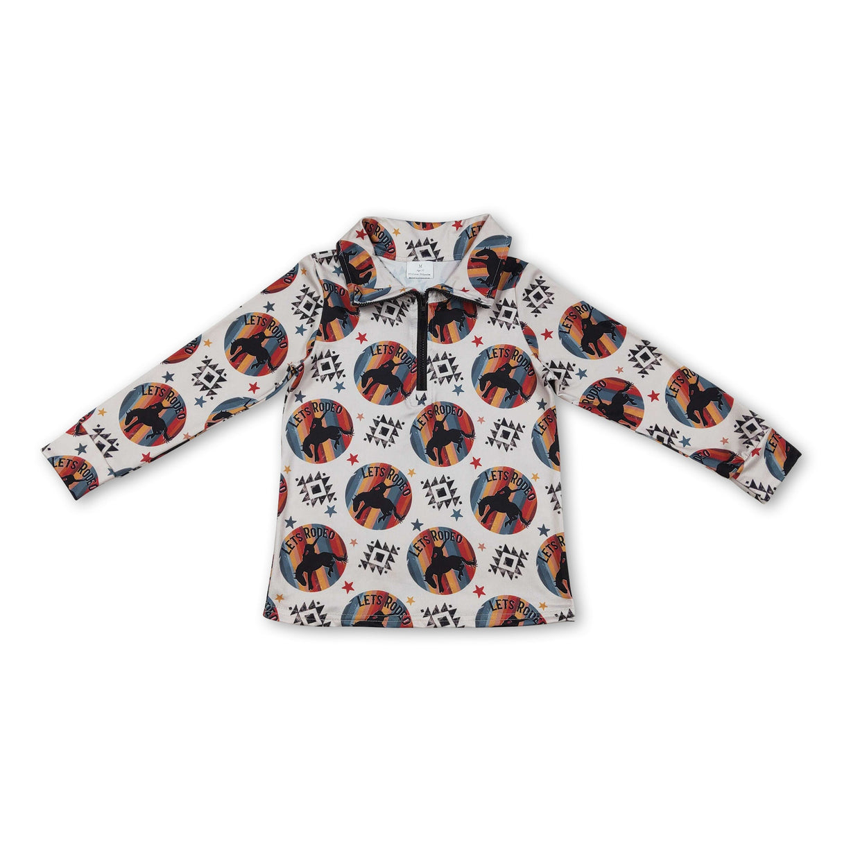 Long sleeves let's rodeo western boys zipper pullover