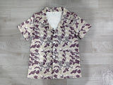 Short sleeves camo adult men button down top