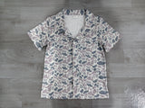Short sleeves grey camo adult men button down top