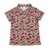 Short sleeves camo hogs kids boys team polo shirt