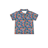Short sleeves camo crocodile kids boys team polo shirt
