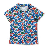 Short sleeves camo crocodile kids boys team polo shirt