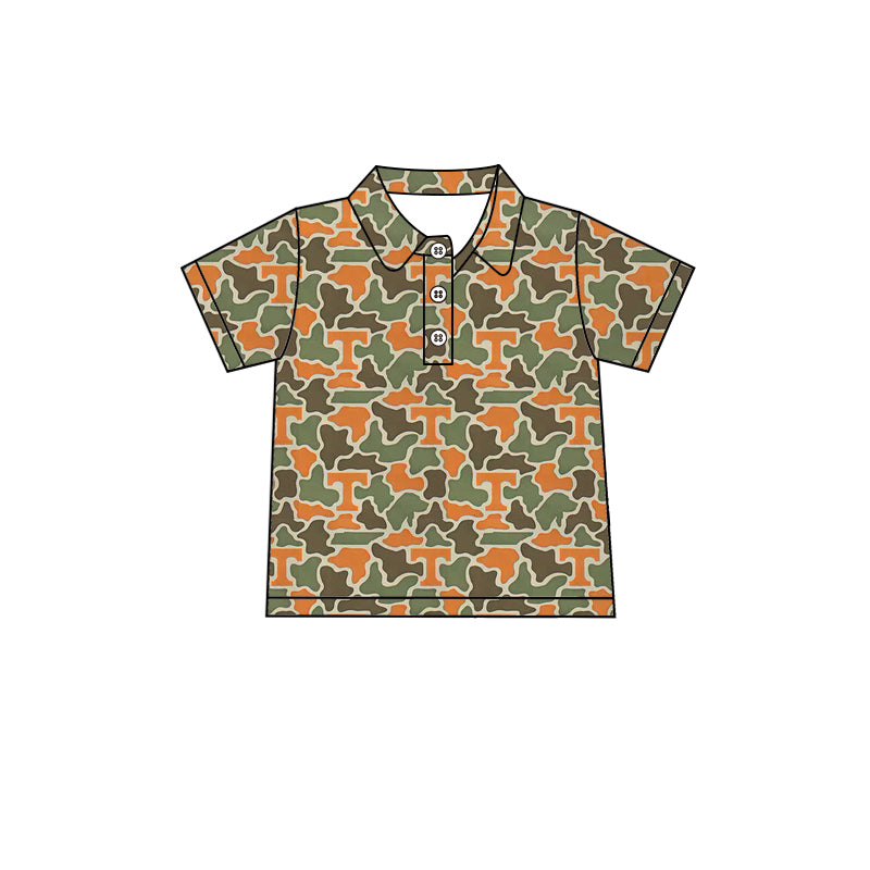MOQ 5 pcs short sleeves T camo adult men team polo shirt
