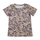 Short sleeves khaki camo kids boys summer t-shirt