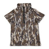 Short sleeves camo zipper kids boys summer pullover