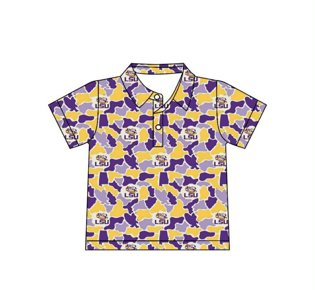 MOQ 5 pcs short sleeves tiger camo adult men team polo shirt