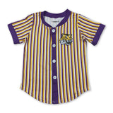 Short sleeves purple yellow tiger boy team shirt