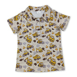 Short sleeves constructions kids boys summer polo shirt