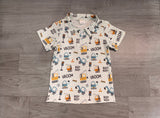 Short sleeves constructions kids boys polo shirt