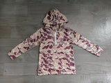Long sleeves camo pocket zipper kids boys fall hoodie