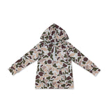 Long sleeves hunting camo pocket zipper kids boys fall hoodie