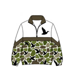 Long sleeves duck camo kids hunting zipper pullover