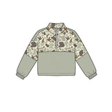 Long sleeves duck camo kids boys hunting zipper pullover