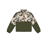 Green deer duck dog camo kids boy hunting zipper pullover